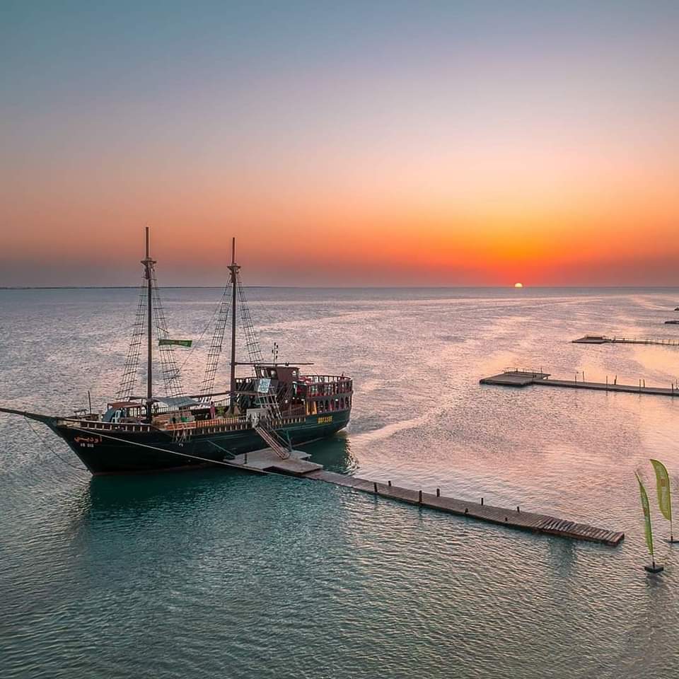 coucher de soleil magique sortie en mer bateau pirate Djerba